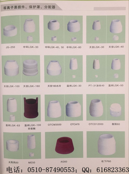 等离子易损件、保护罩、 分配器