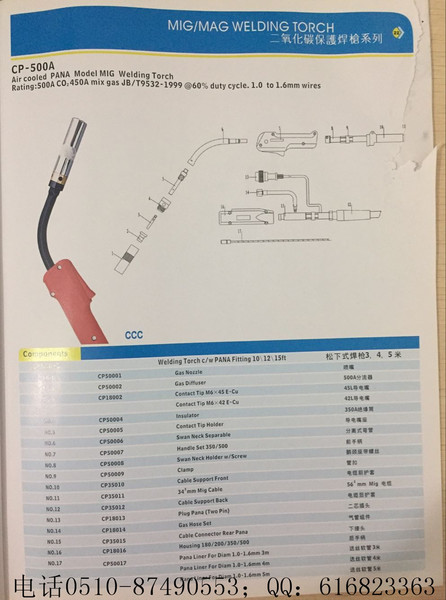 二氧化碳保护焊枪系列
