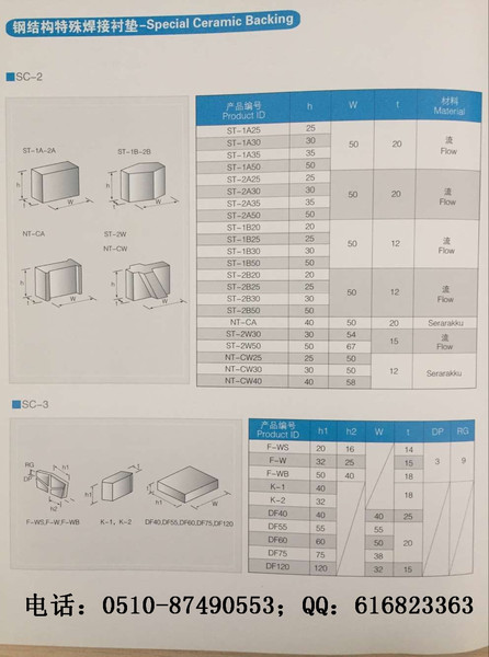 钢结构特殊焊接衬垫